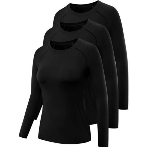 CADMUS Womens Workout Long Sleeve Shirt Compression Dry Fit Gym Top Pack - Picture 1 of 6